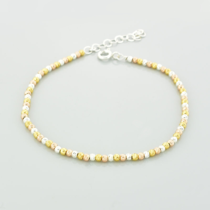 Bransoletka diamentowana z pozłacanymi kulkami