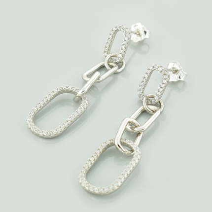 Srebrne kolczyki splatane ogniwa