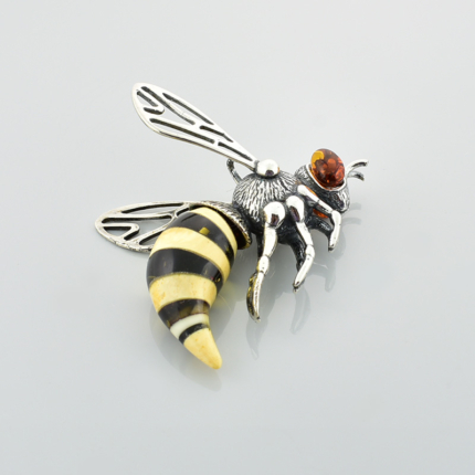 Zawieszka z bursztynem duża pszczoła