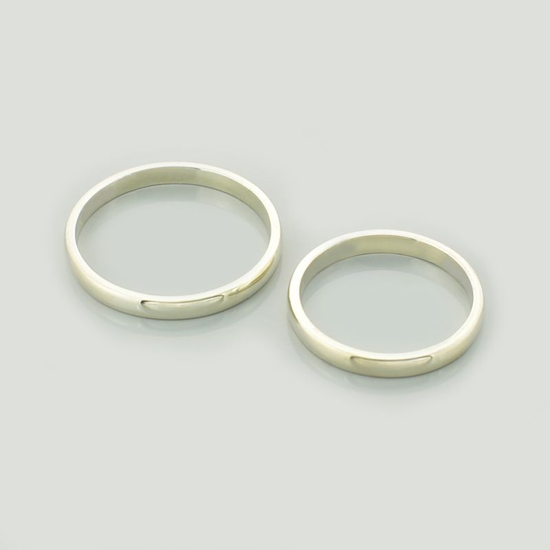 obrączki półokrągłe 2,5mm- 4 Srebrne obrączki ślubne półokrągłe 2,5mm