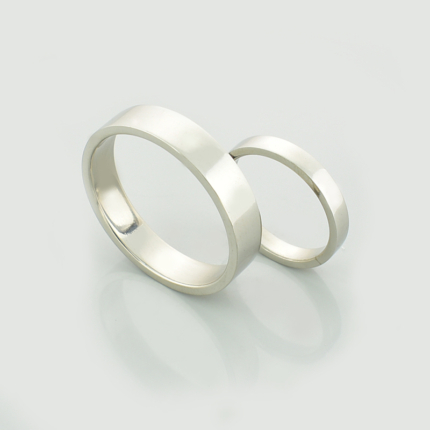 Płaskie obrączki z platyny- 3 mm