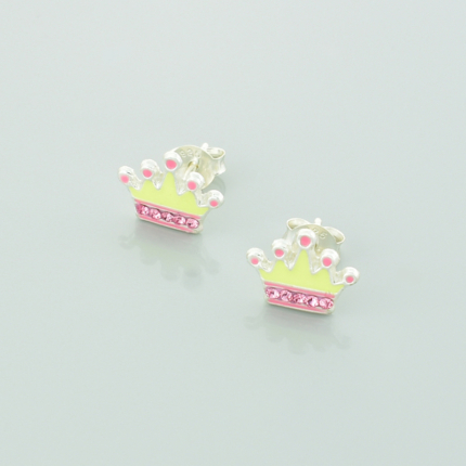 Srebrne kolczyki korony