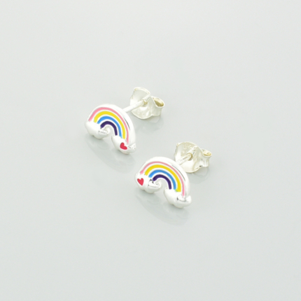 Srebrne kolczyki tęcze
