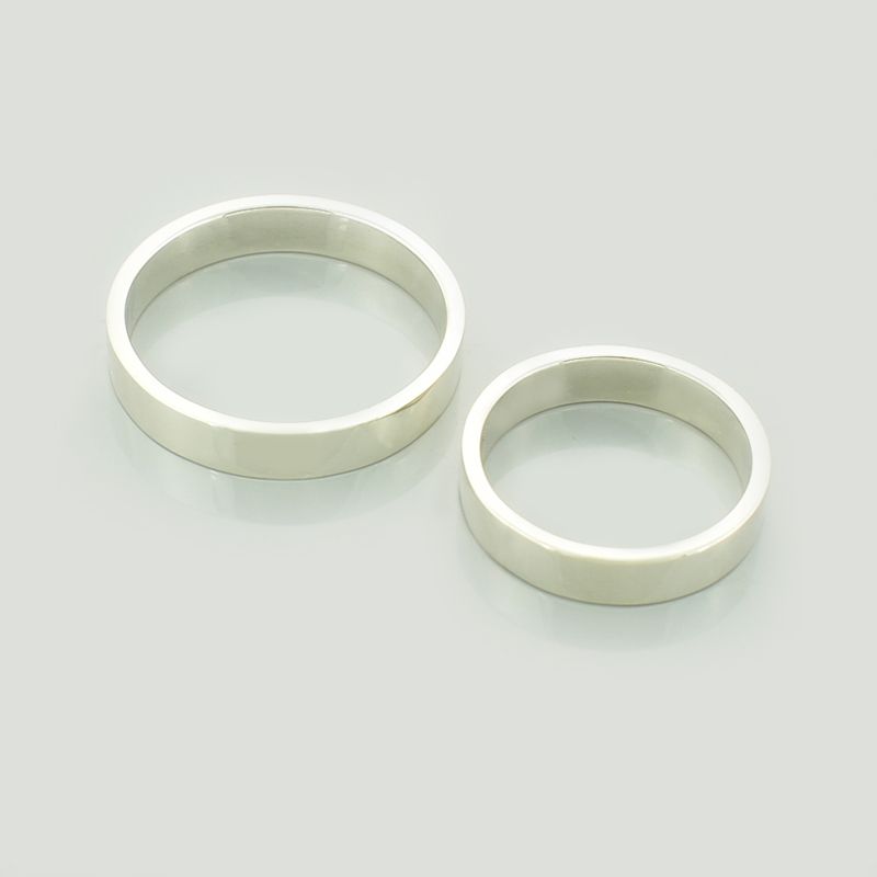 srebrne obrączki płaskie 4mm -3 Srebrne obrączki ślubne płaskie 4mm