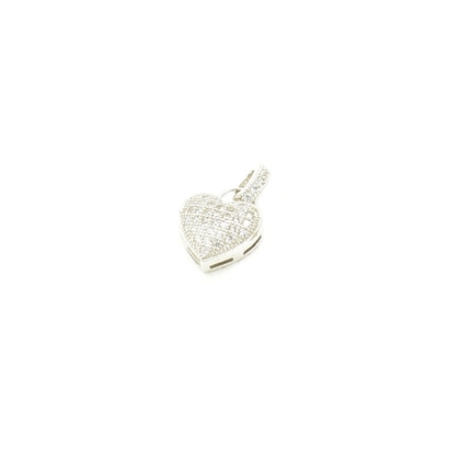 Mała srebrna zawieszka w kształcie serca z cyrkoniami