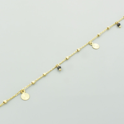 Złota bransoletka łańcuszkowa diamentowana z cyrkoniami