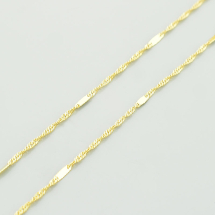 Złoty łańcuszek singapur z blaszkami 45 cm - 1,22 g