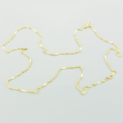 Złoty łańcuszek singapur z blaszkami 50 cm - 1,35 g
